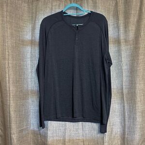 Lululemon Metal Vent Tech 2.0 Long Sleeve Henley (Mineral Blue/True Navy)